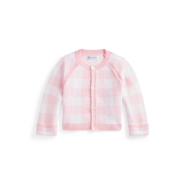 Baumwollstrickjacke mit Gingham-Muster Baby Girl in 1