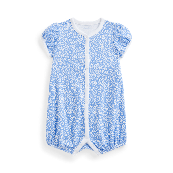 Floral Cotton Interlock Bubble Shortall Baby Girl 1