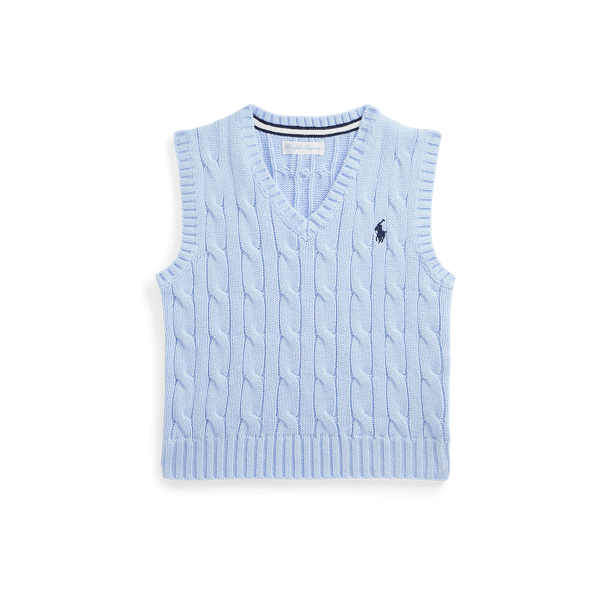 Cable-Knit Cotton Sweater Vest Baby Boy 1