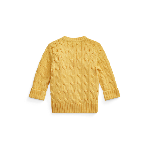 Beach Yellow Cable-Knit Cotton Sweater Baby Boy 2