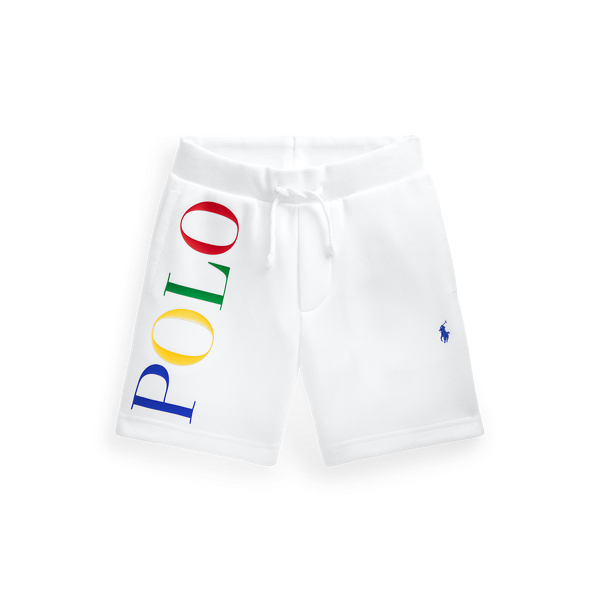 White Multi Logo Double-Knit Short Boys 2-7 1