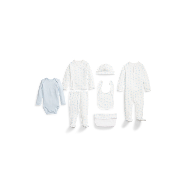 Set cadeau 7 pi&egrave;ces en coton bio Baby Boy en 1