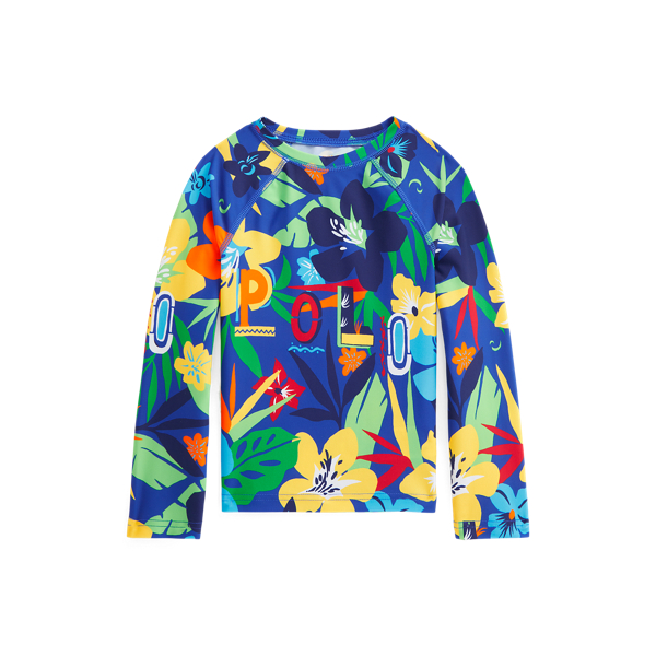 Tropical-Print Stretch Rash Guard GIRLS 1.5-6.5 YEARS 1