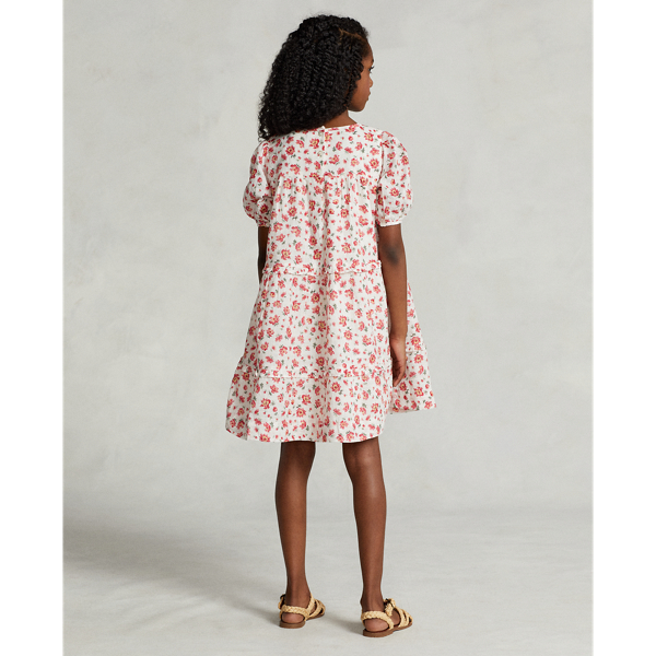Tossed Poppy Floral Cotton Dobby Dress Girls 7-14 Years 5