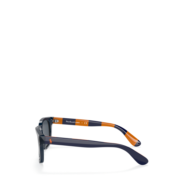 Shiny Blue/Orange Stripe Striped Sunglasses Boys 8-20/Girls 7-16 3