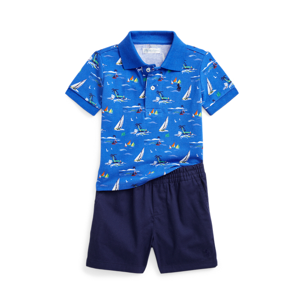Set van mesh Polo-shirt en chino short Baby Boy in 1