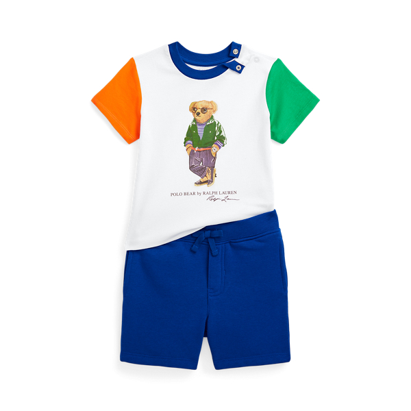 T-shirt Polo Bear jersey short molleton Baby Boy en 1