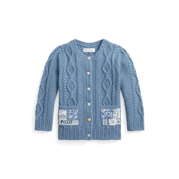 Cardigan en tricot d'Aran de coton Baby Girl en 1