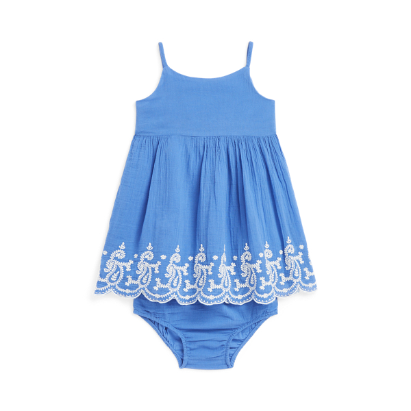 Embroidered Cotton Dress &amp; Bloomer Baby Girl 1