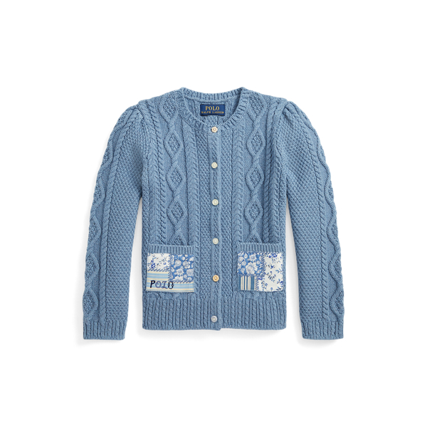 Patchwork Cable-Knit Cotton Cardigan GIRLS 1.5-6.5 YEARS 1