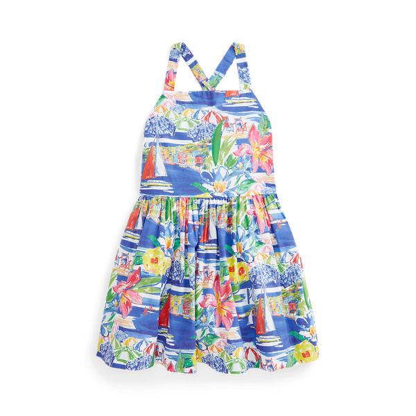 Abito in popeline con stampa Riviera Girls 1.5-6.5 Years in 1