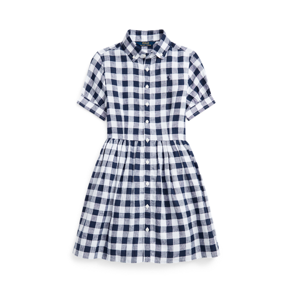 Vestido camisero de lino y cuadros vichy