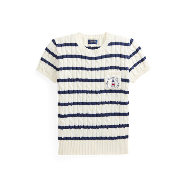 Striped Cotton Short-Sleeve Sweater Girls 7-16 1