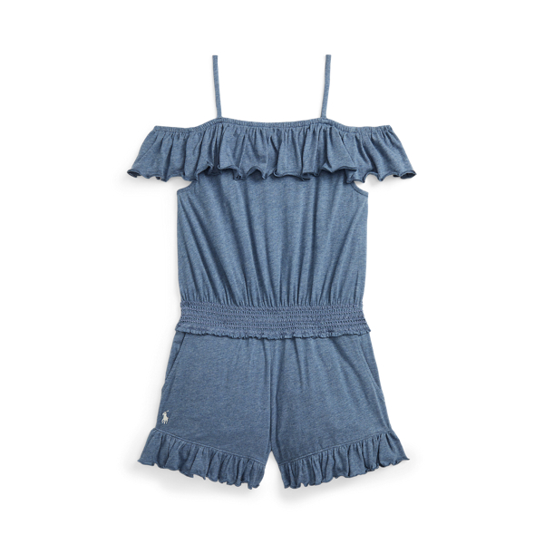 Ruffled Cotton Jersey Playsuit Girls 7-14 Years 1
