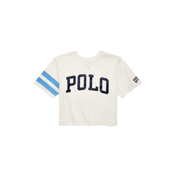 Deckwash White Logo Cotton Jersey Boxy Tee Girls 7-16 1