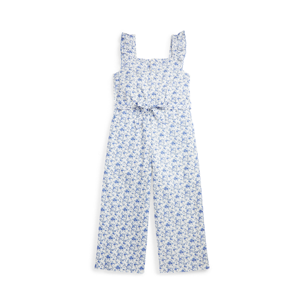 Floral Linen-Cotton Jumpsuit