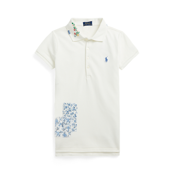 Polo brod&eacute; en piqu&eacute; stretch Girls 7-14 Years en 1
