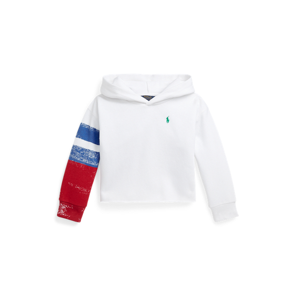 Striped Fleece Cropped Hoodie