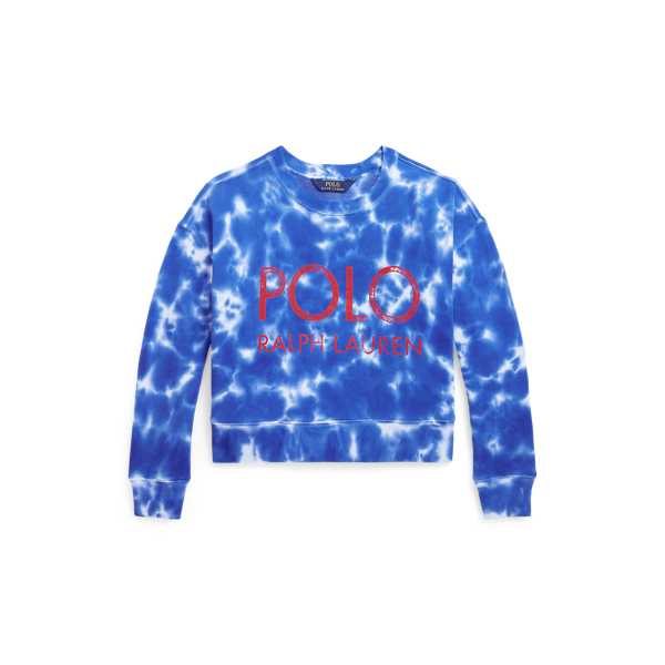 Tie-dye badstof sweatshirt met logo