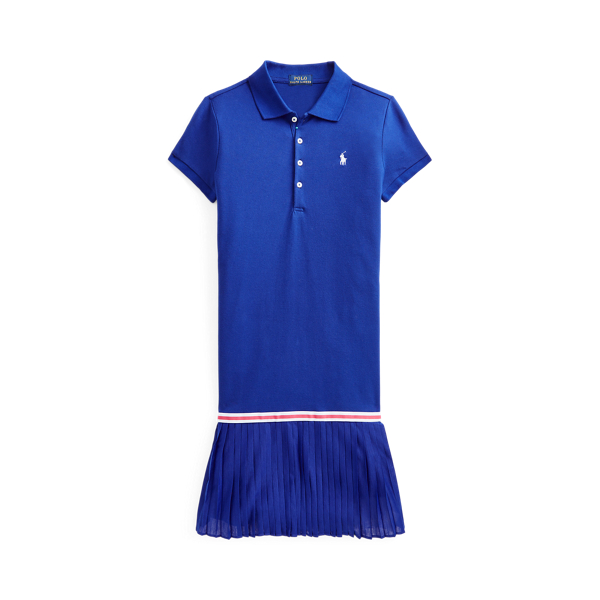 Vestido polo de piqu&eacute; el&aacute;stico plisado