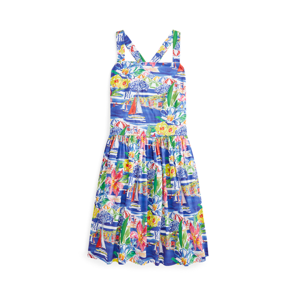 Katoenen poplin jurk met Riviera-print Girls 7-14 Years in 1