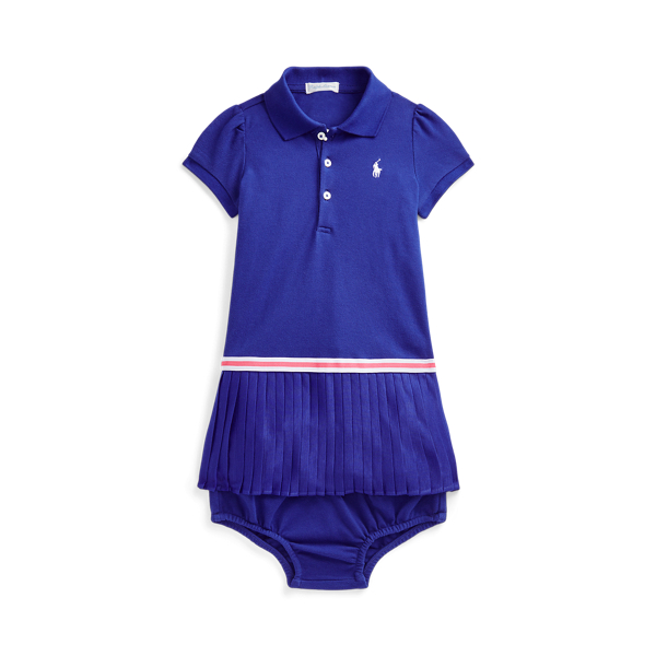 Pleated Mesh Polo Dress &amp; Bloomer Baby Girl 1