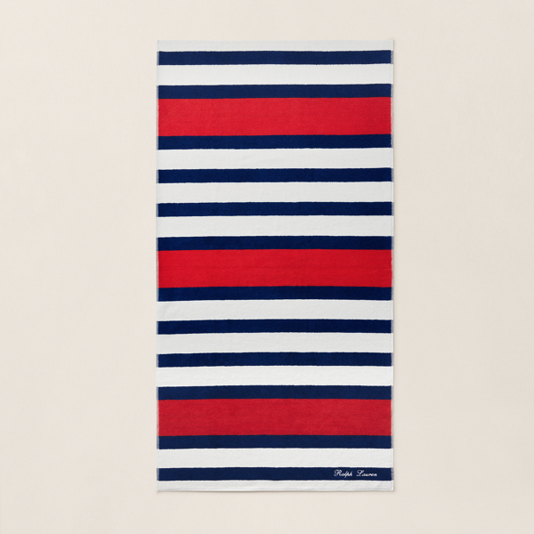 Sunbaked Red Chandler Striped Beach Towel Ralph Lauren Home 1