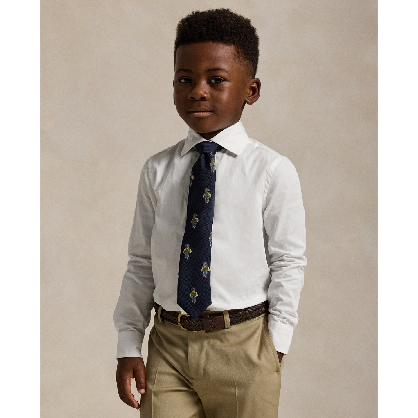 Детская рубашка Ralph Lauren Regent Slim Fit Cotton Dress Shirt, цвет: Белый — фото 6