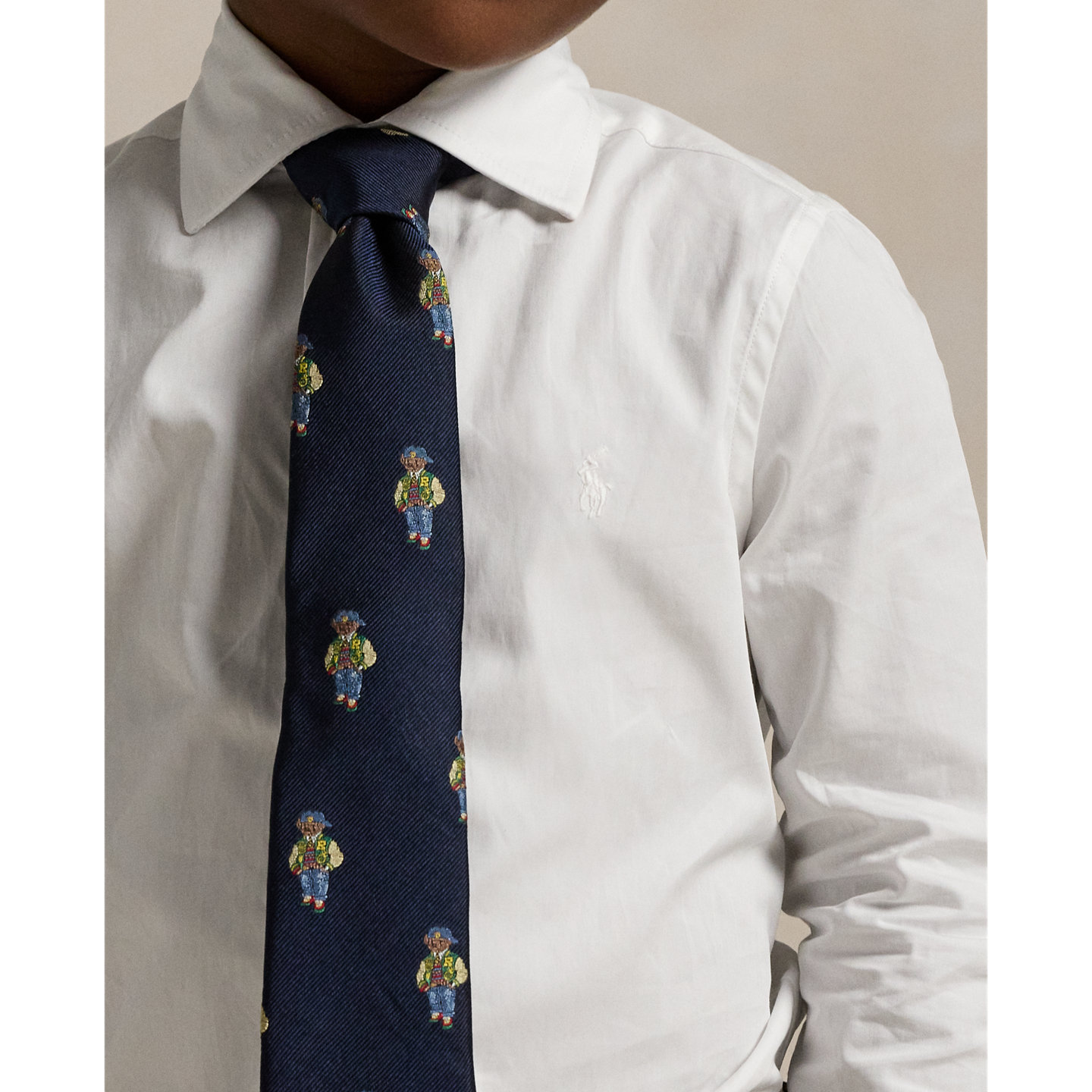 Детская рубашка Ralph Lauren Regent Slim Fit Cotton Dress Shirt, цвет: Белый — фото 3