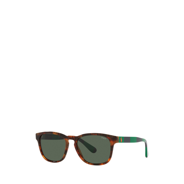 Rugby-Stripe Rectangular Sunglasses