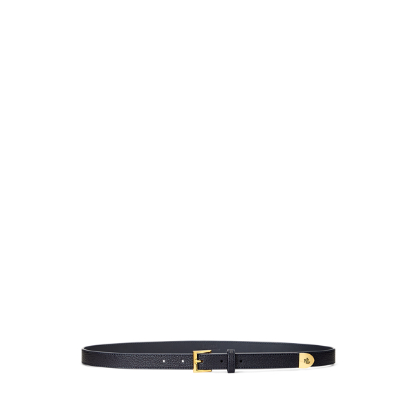 Ceinture en cuir chagrin &agrave; logo Lauren en 1