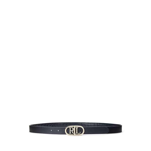 Cintur&oacute;n reversible de piel con logotipo