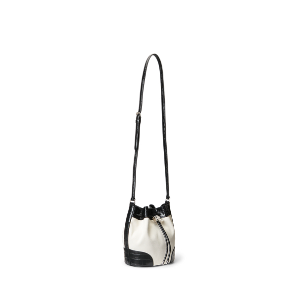 Natural/Black Canvas Medium Andie Drawstring Bag Lauren 3