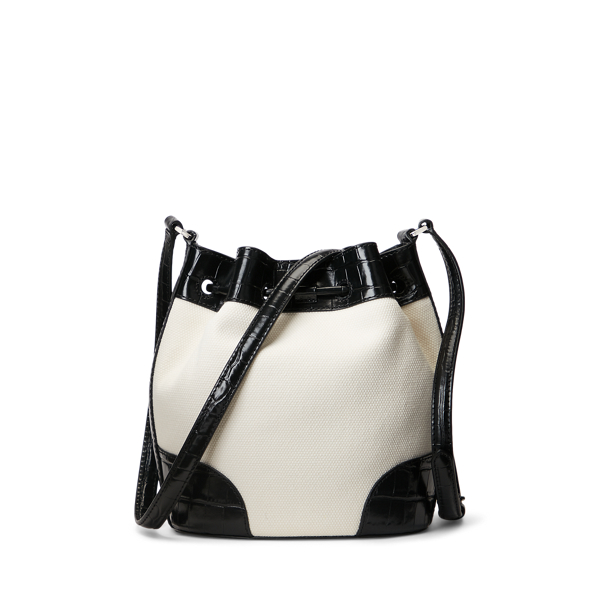 Natural/Black Canvas Medium Andie Drawstring Bag Lauren 5