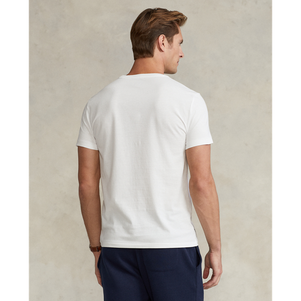 White Custom Slim Fit Logo Jersey T-Shirt Polo Ralph Lauren 5
