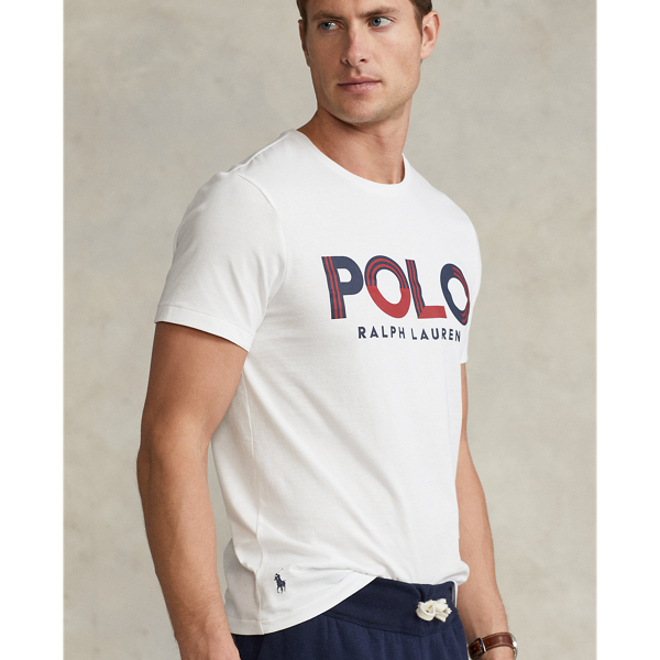 White Custom Slim Fit Logo Jersey T-Shirt Polo Ralph Lauren 6