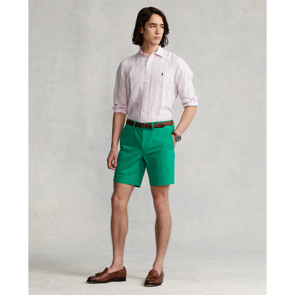 Gestreiftes Custom-Fit Leinenhemd Polo Ralph Lauren in Rosa/Wei&szlig; 3