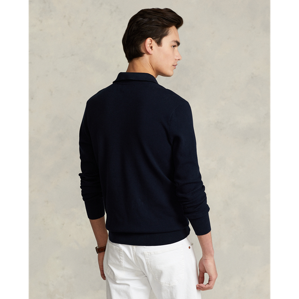 Polo textur&eacute; &agrave; coupe ajust&eacute;e Polo Ralph Lauren en Aviator Navy 4