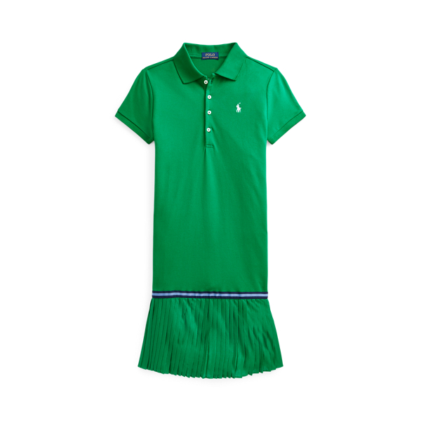 Robe Polo en piqu&eacute; pliss&eacute; stretch Girls 7-14 Years en 1