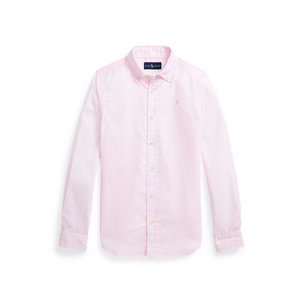Chemise ray&eacute;e en popeline de coton GIRLS 7-14 YEARS en 1