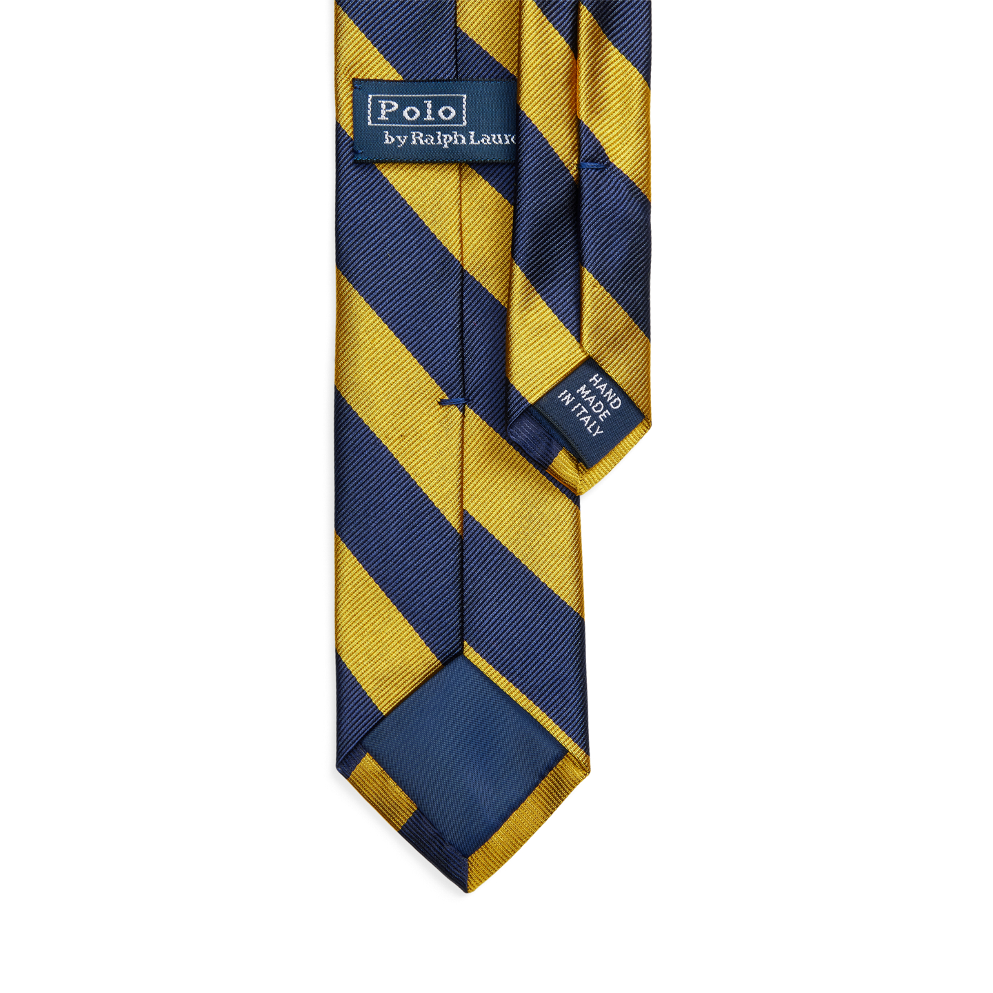 Детский галстук Ralph Lauren Striped Silk Repp Tie, цвет: Тёмно-синий / Золотой — фото 1