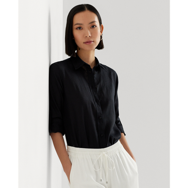 Ralph lauren black linen shirt hotsell