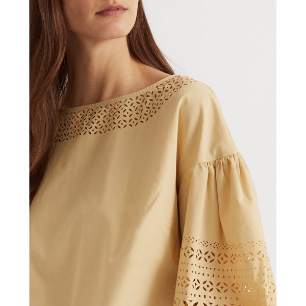 Bluse aus Popeline mit Puff&auml;rmeln Lauren in Zartes Pergament 6