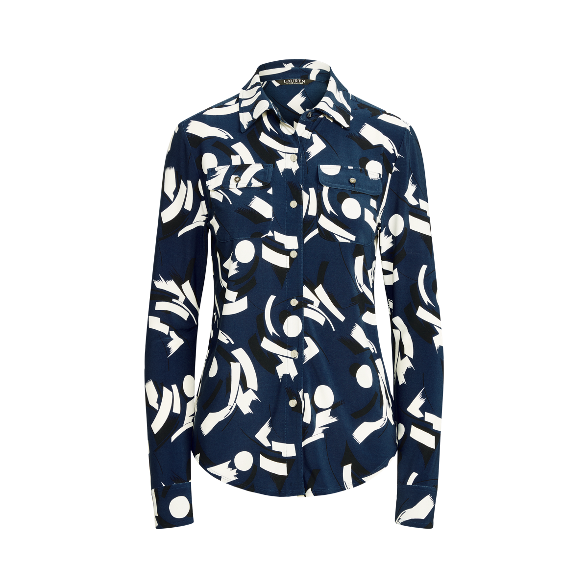 ローレン ラルフローレン LAUREN Ralph Lauren Women's  Geo-Print ストレッチ Jersey Shirt レディー Geometric-Print Stretch Jersey Shirt