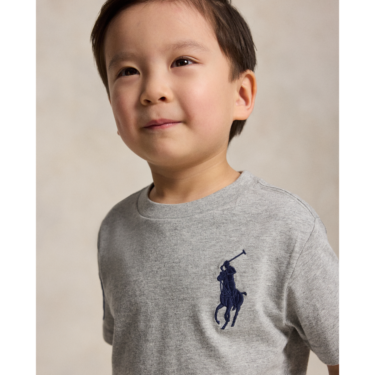 Детская футболка Ralph Lauren Big Pony Cotton Jersey, цвет: Меланжевый — фото 3