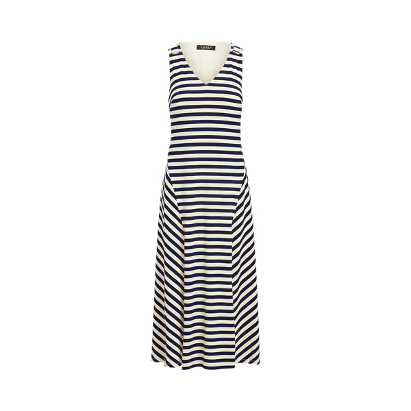 Refined Navy/Cream Striped Sleeveless Dress Lauren 2