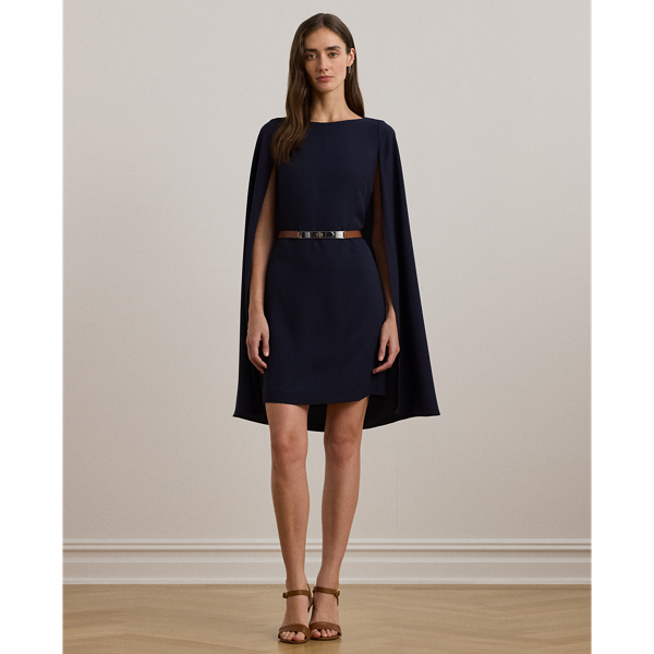 Cape Georgette Cocktail Dress