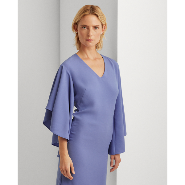 Robe de cocktail &agrave; manches volant&eacute;es Lauren en Lac bleu 4