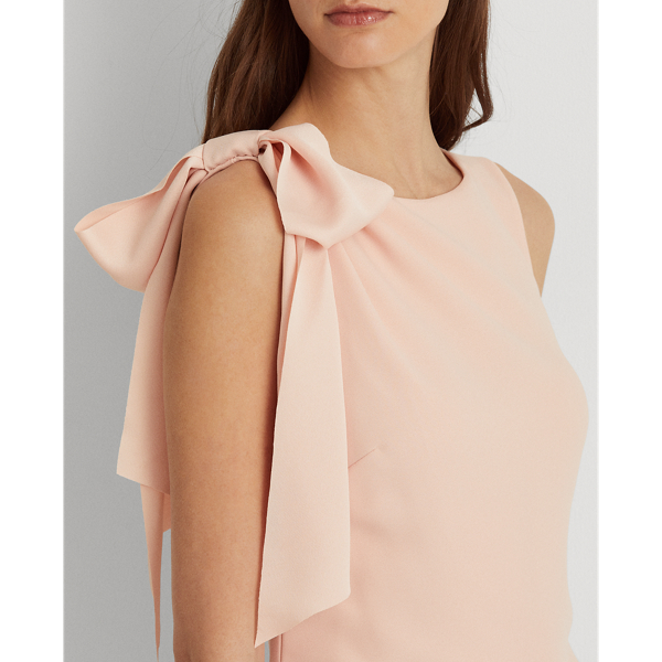 Robe de cocktail sans manches en cr&ecirc;pe Lauren en Rose p&acirc;le 6