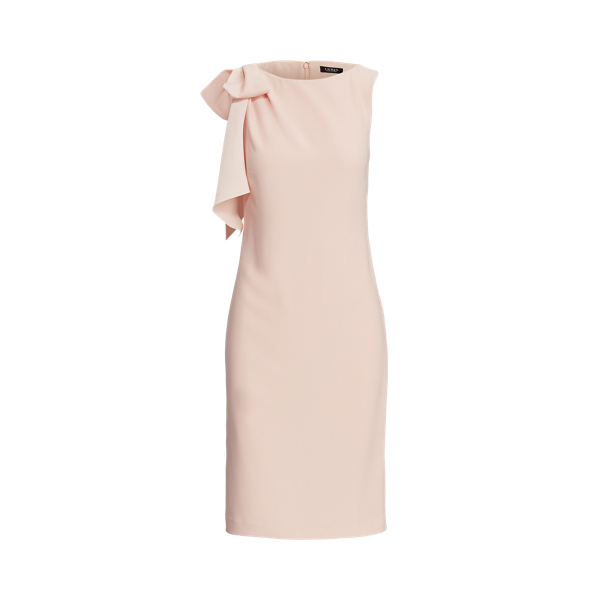 Robe de cocktail sans manches en cr&ecirc;pe Lauren en Rose p&acirc;le 2
